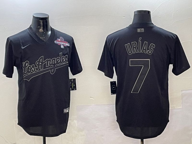 Men Los Angeles Dodgers #7 Urias Black Throwback Game 2025 Nike MLB Jersey style 02253->san diego padres->MLB Jersey